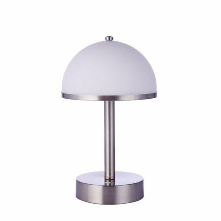 CRAFTMADE Indoor Rechargeable Dimmable LED Portable Lamp in Brushed Polished Nickel 86284R-LED
